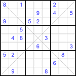 Судоку Х 9х9 #190 трудный