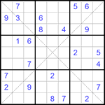 Судоку Х 9х9 #166 очень трудный