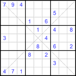 Судоку Х 9х9 #168 очень трудный