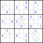 Судоку Х 9х9 #169 очень трудный