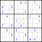 Судоку Х 9х9 #171 очень трудный