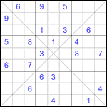 Судоку Х 9х9 #172 очень трудный