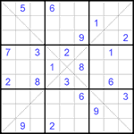 Судоку Х 9х9 #175 очень трудный