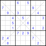 Судоку Х 9х9 #176 очень трудный