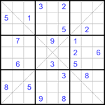 Судоку Х 9х9 #177 очень трудный