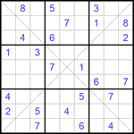 Судоку Х 9х9 #178 очень трудный