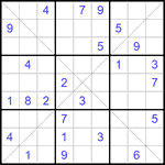 Судоку Х 9х9 #179 очень трудный