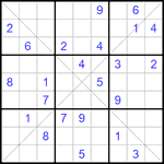 Судоку Х 9х9 #180 очень трудный