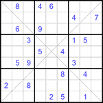 Судоку Х 9х9 #181 очень трудный