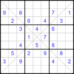 Судоку Х 9х9 #182 очень трудный