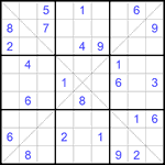 Судоку Х 9х9 #183 очень трудный