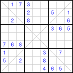 Судоку Х 9х9 #184 очень трудный