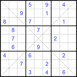 Судоку Х 9х9 #187 очень трудный