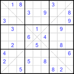 Судоку Х 9х9 #188 очень трудный