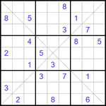 Судоку Х 9х9 #189 очень трудный