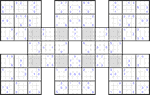 Супер-самурай судоку #13 очень трудный