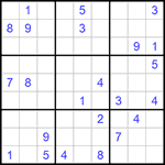 Судоку 9х9 #734 трудный