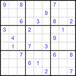 Судоку 9х9 #736 трудный