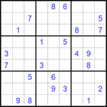 Судоку 9х9 #737 трудный