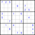 Судоку 9х9 #740 трудный
