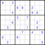 Судоку 9х9 #746 трудный