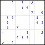 Судоку 9х9 #751 трудный
