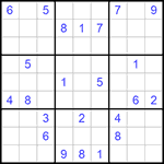 Судоку 9х9 #760 трудный