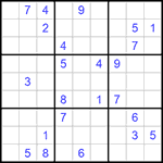 Судоку 9х9 #781 трудный