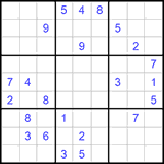 Судоку 9х9 #784 трудный