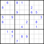 Судоку 9х9 #792 трудный