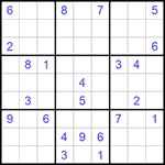 Судоку 9х9 #817 трудный