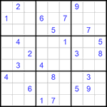 Судоку 9х9 #820 трудный