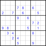 Судоку 9х9 #822 трудный