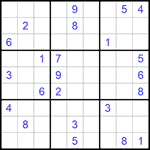 Судоку 9х9 #828 трудный