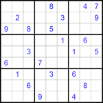 Судоку 9х9 #843 трудный