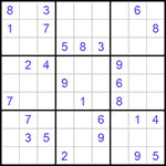 Судоку 9х9 #729 очень трудный