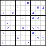 Судоку 9х9 #735 очень трудный