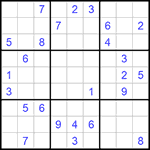 Судоку 9х9 #738 очень трудный