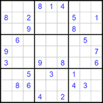 Судоку 9х9 #740 очень трудный