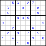 Судоку 9х9 #742 очень трудный