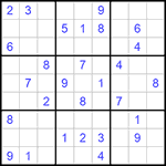 Судоку 9х9 #744 очень трудный