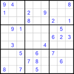 Судоку 9х9 #748 очень трудный