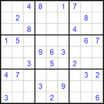 Судоку 9х9 #749 очень трудный