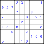 Судоку 9х9 #755 очень трудный