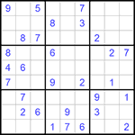 Судоку 9х9 #759 очень трудный