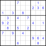 Судоку 9х9 #765 очень трудный