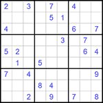 Судоку 9х9 #767 очень трудный
