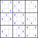 Судоку 9х9 #768 очень трудный