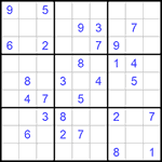 Судоку 9х9 #775 очень трудный