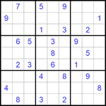 Судоку 9х9 #779 очень трудный